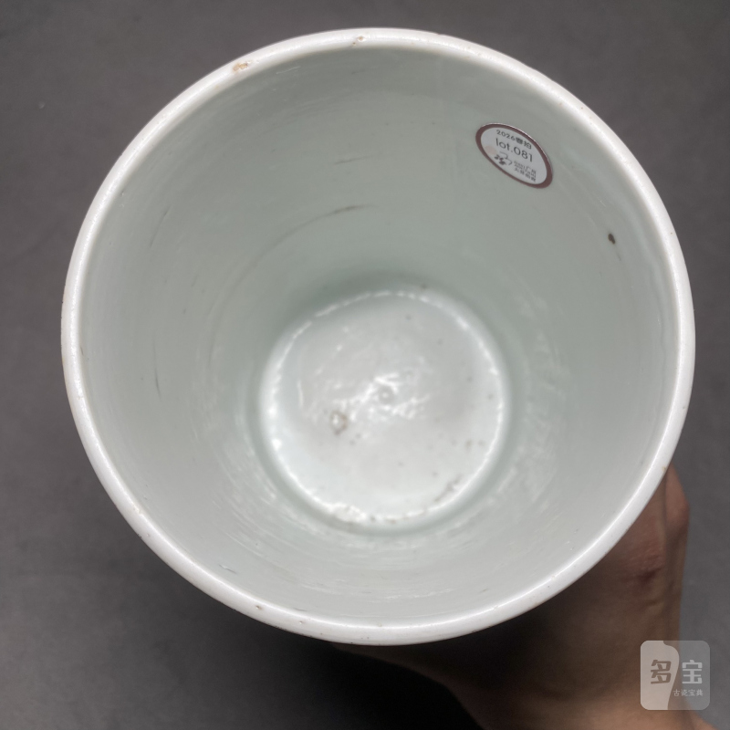 明崇祯 青花羌胡出猎图笔筒 - 图11